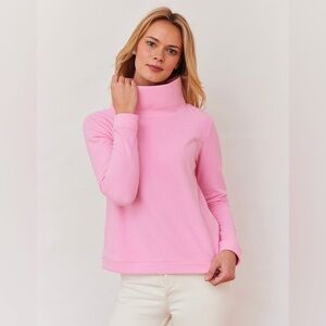 Dudley Stephens Pink Soft Cozy Light Preppy Southern Fleece Turtleneck Large